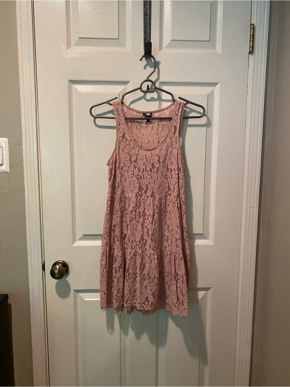 Sleeveless Lace Swing Dress in Dusty Rose